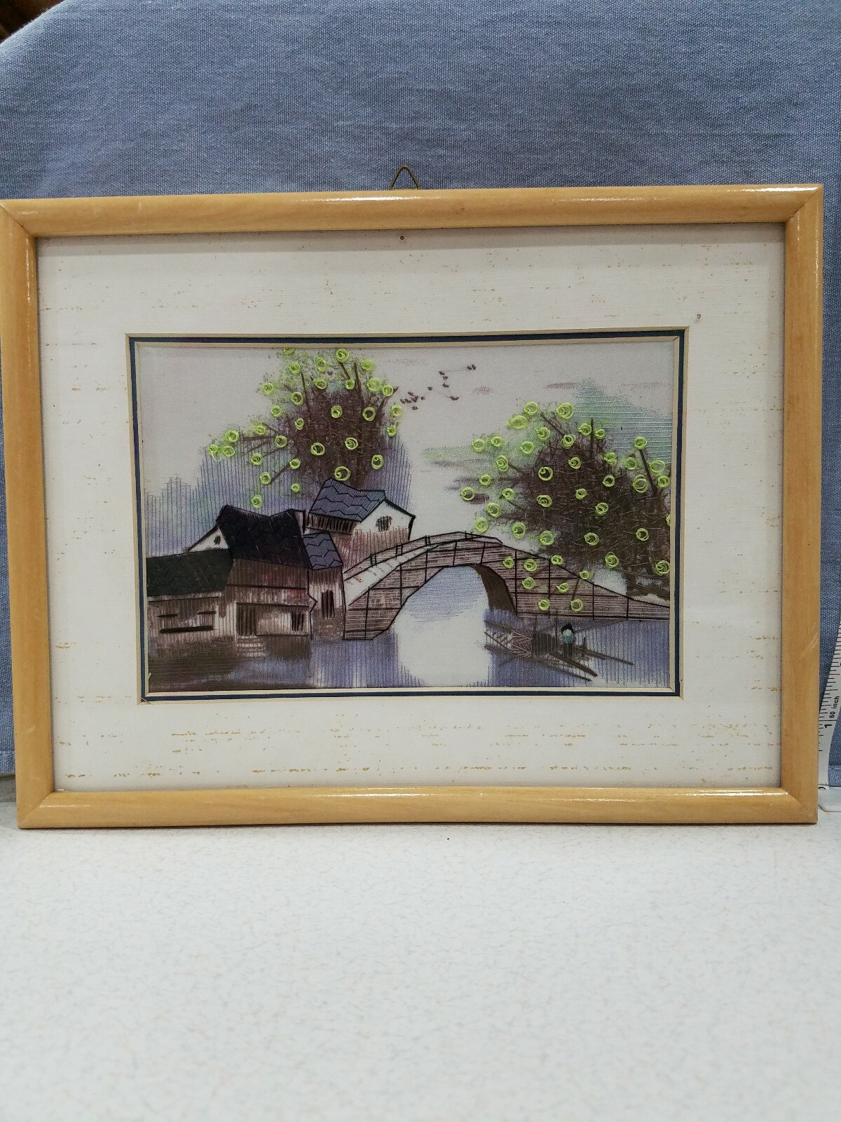 Artall Vintage Chinese Classic Country Scene Needlework Su Embroidery Framed Artall Vintage Chinese Classic Country Scene Needlework Su Embroidery Framed