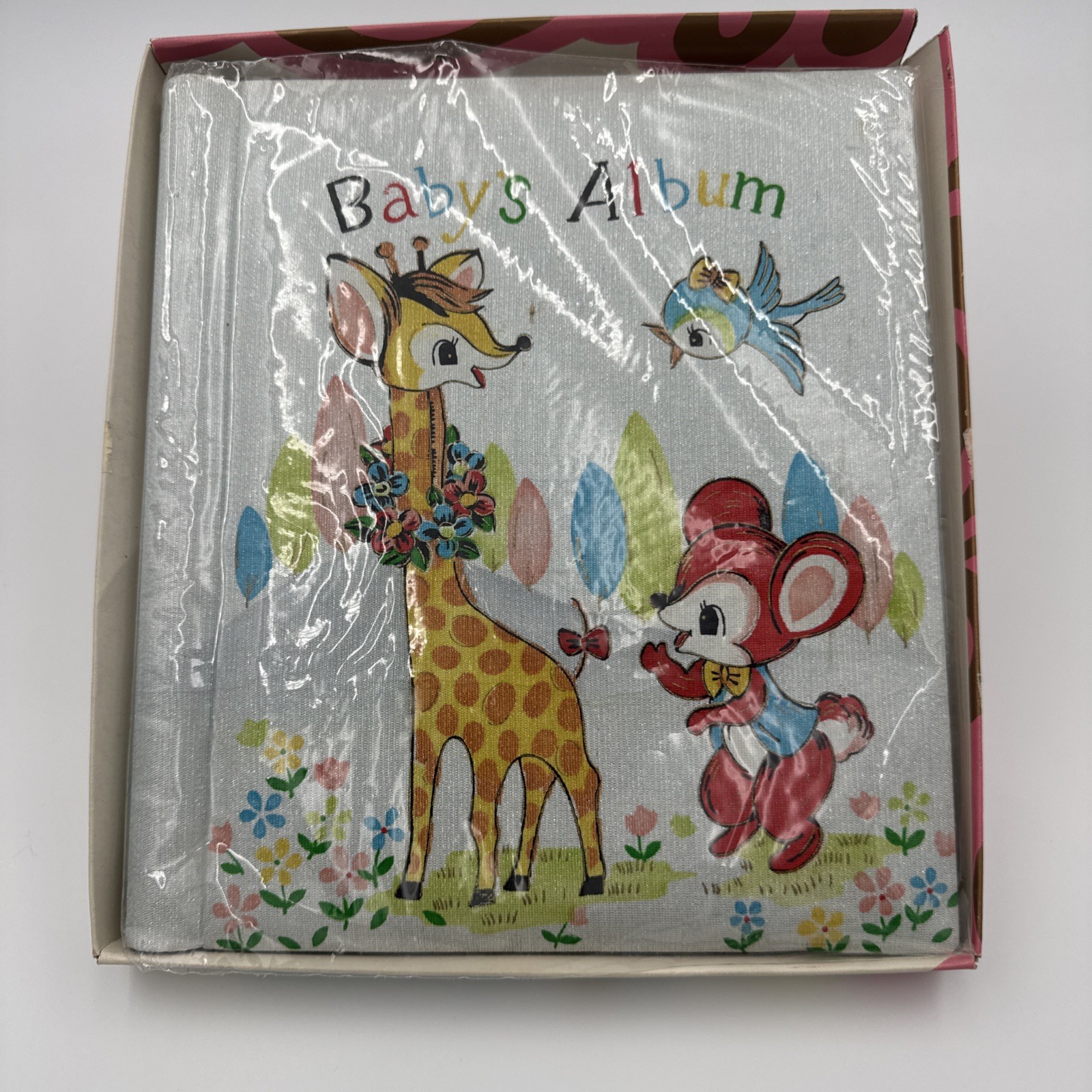 Vintage Grants Baby’s Photo Scrap Album Giraffe, Blue Bird & Mouse NOS w/box end Vintage Grants Baby’s Photo Scrap Album Giraffe, Blue Bird & Mouse NOS w/box end