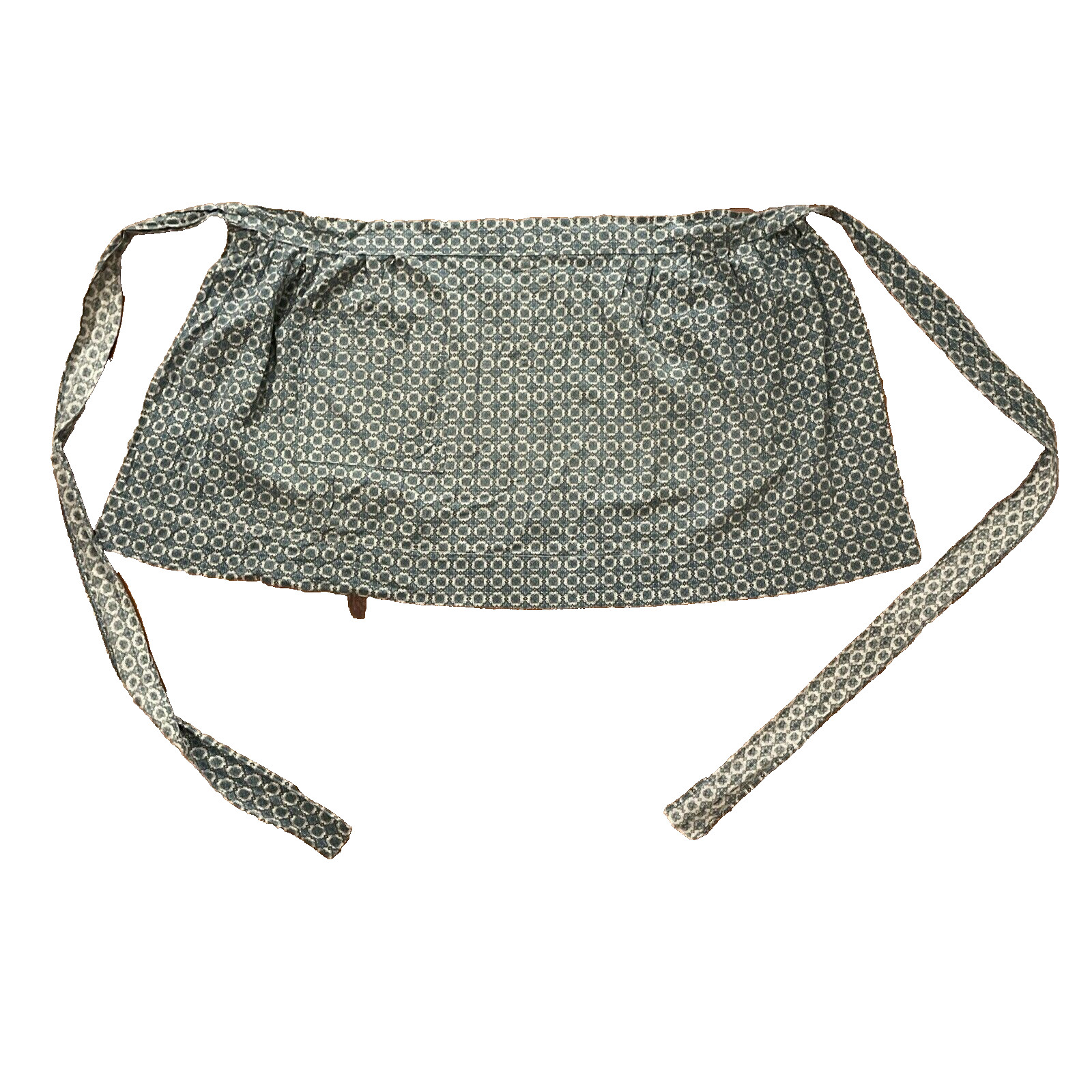 Vintage 1970s Green Geometric Floral Kitchen Apron One Size Pocket Handmade Vintage 1970s Green Geometric Floral Kitchen Apron One Size Pocket Handmade