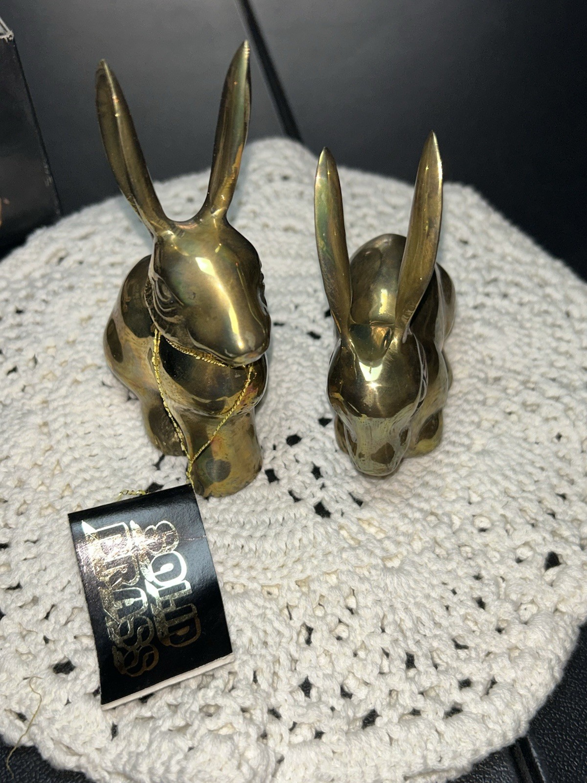 Solid Brass Pair Of Vintage Bunnies New In Box With Tags Rare Cute Sitting Solid Brass Pair Of Vintage Bunnies New In Box With Tags Rare Cute Sitting