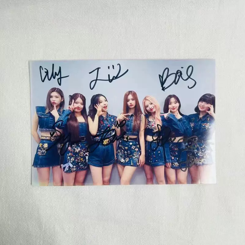 NMIXX Autograph Photos Signature Fidelity 6 Inch Collection Gift NMIXX 亲笔签名照