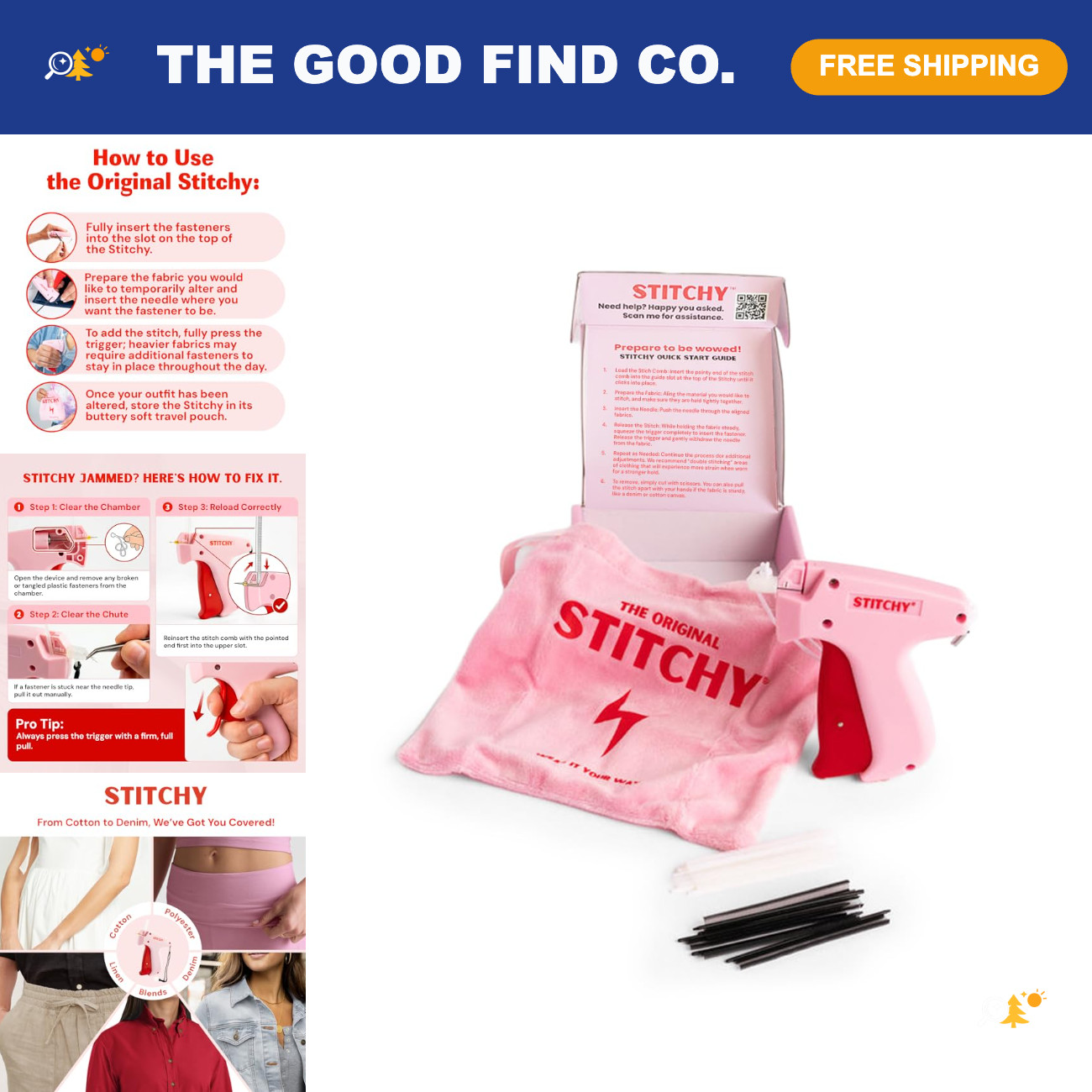 Portable No-Sew Instant Hemming Tool - TSA-Safe, Easy Hemming with Refills Portable No-Sew Instant Hemming Tool - TSA-Safe, Easy Hemming with Refills