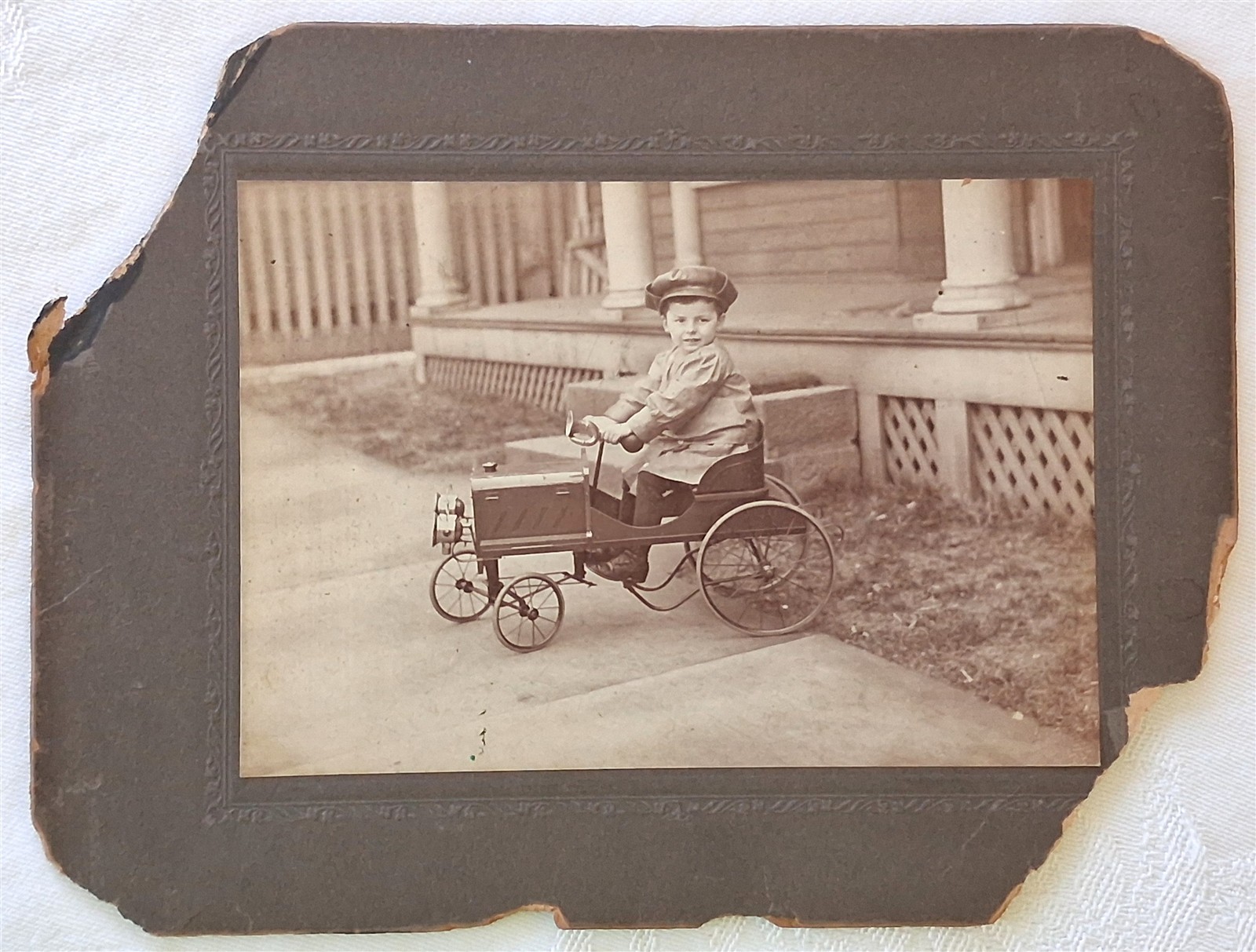 Antique 1903 Photo Child in Early Toy Automobile Pedal Car 6x8 Louis Miller Antique 1903 Photo Child in Early Toy Automobile Pedal Car 6x8 Louis Miller