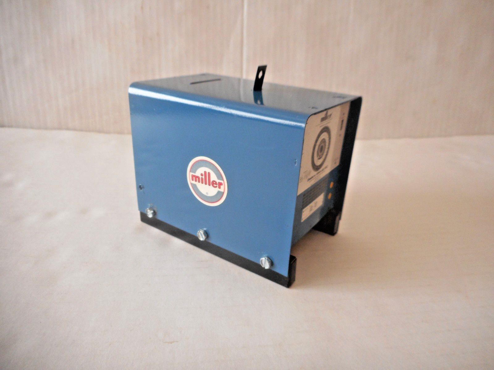 Vintage Miller Electric Dialarc Welder Shaped Tin Coin Bank Advertising Promo