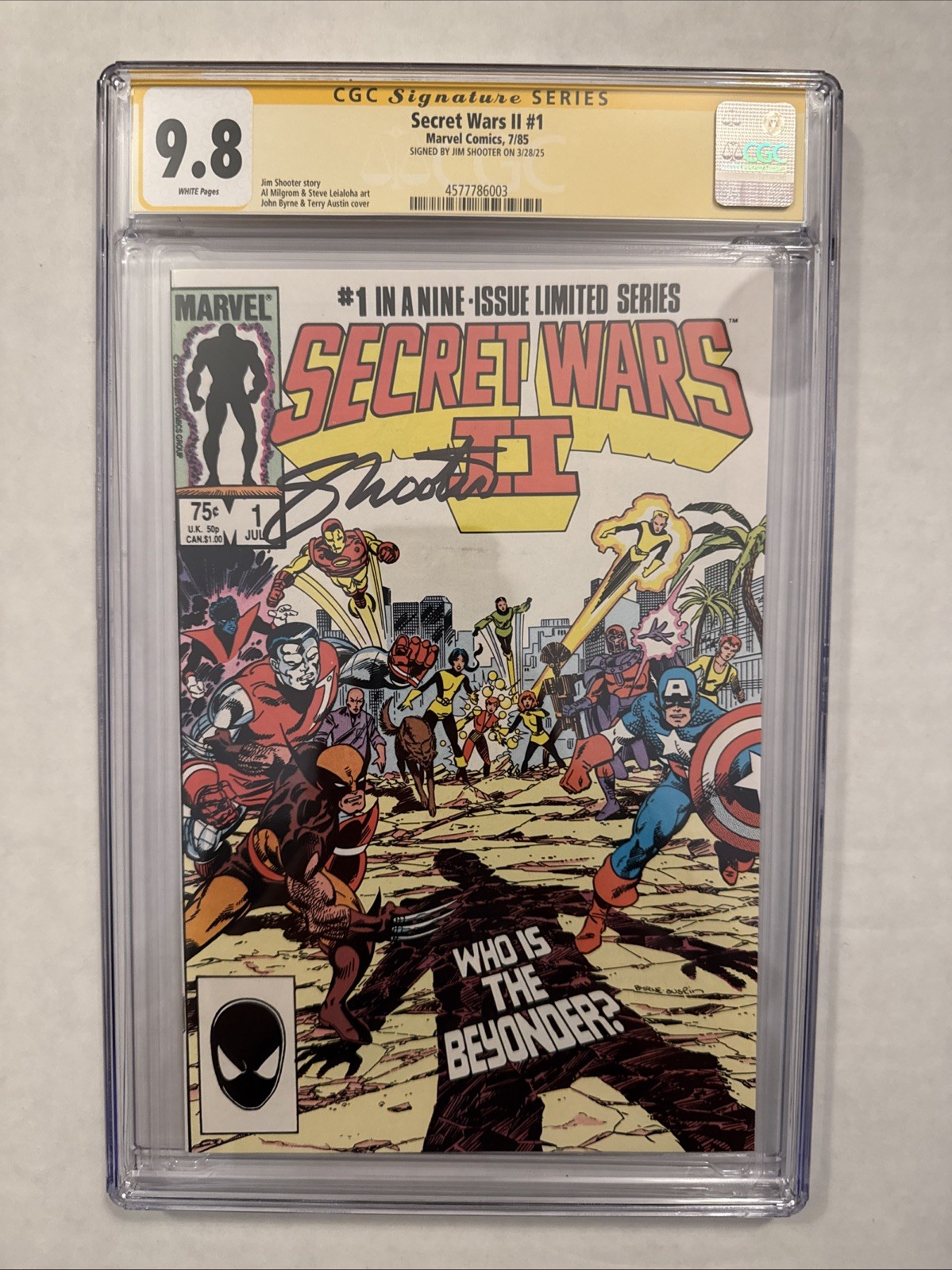 Secret Wars 2 #1 CCG Signature Series 9.8 Signed By Jim Shooter Secret Wars 2 #1 CCG Signature Series 9.8 Signed By Jim Shooter
