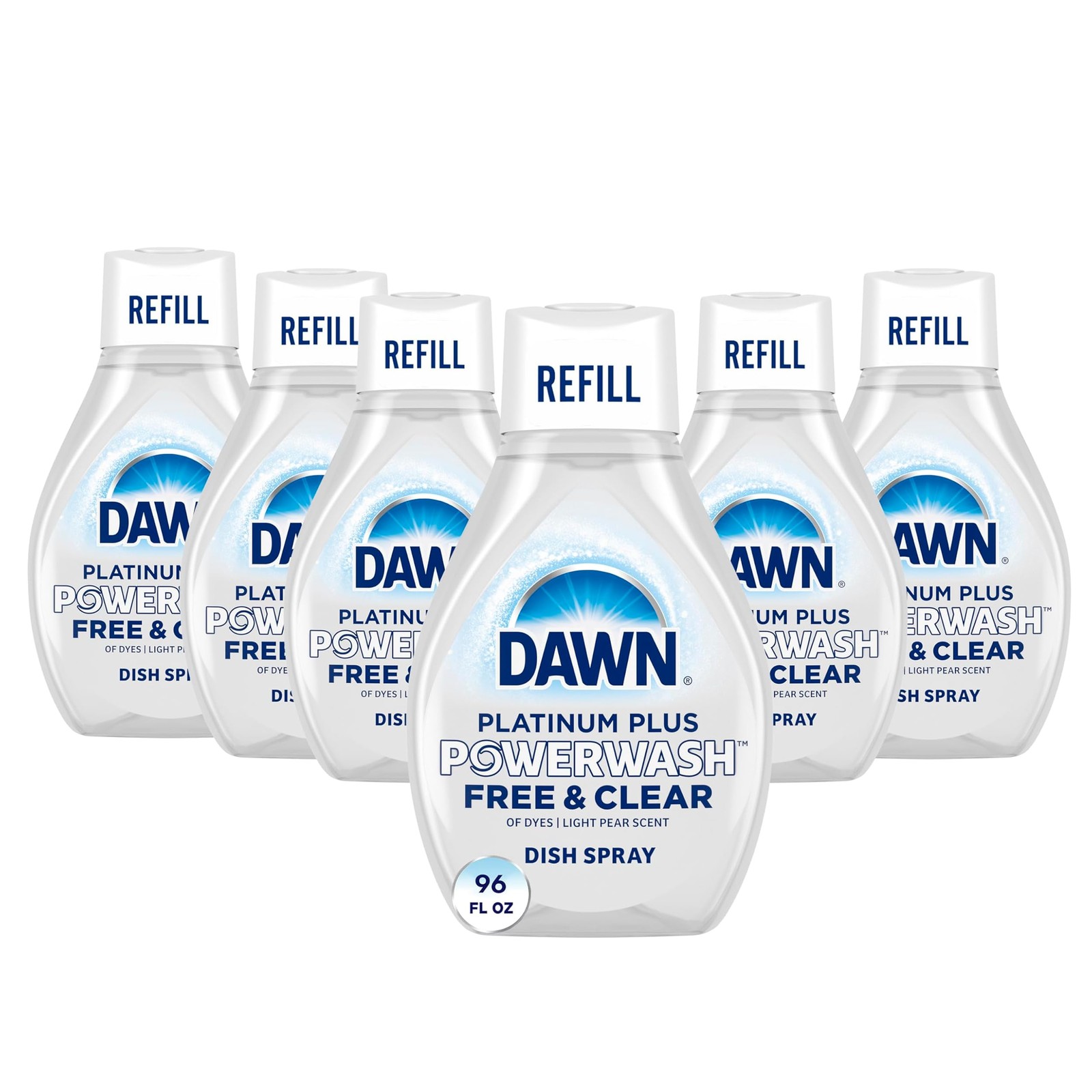Dawn Free & Clear Powerwash Dish Spray, Dish Soap, Pear Scent Refill, 16 Fl oz (