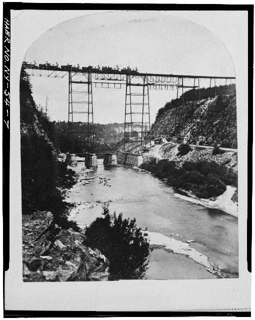 Photo:Portageville NY 1875 Erie Railway Genesee River Bridge Trial Run Photo:Portageville NY 1875 Erie Railway Genesee River Bridge Trial Run