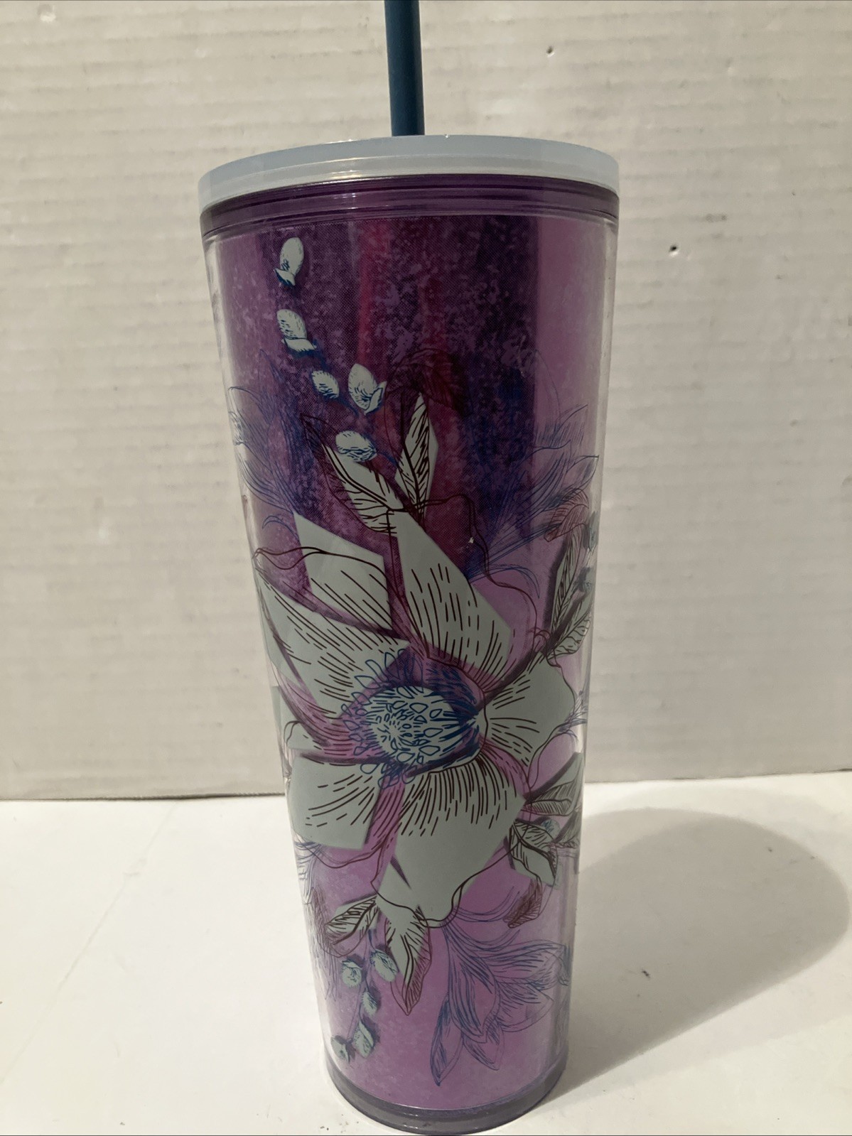 Starbucks 2024 Purple Blossom Floral Cold Cup Tumbler Starbucks 2024 Purple Blossom Floral Cold Cup Tumbler