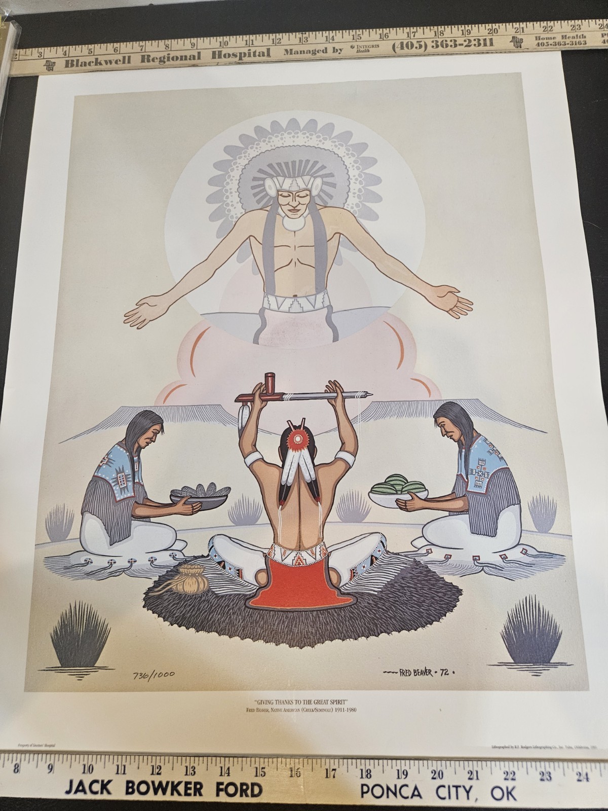 Native American Artist Fred Beaver Numbered Litho Native American Artist Fred Beaver Numbered Litho