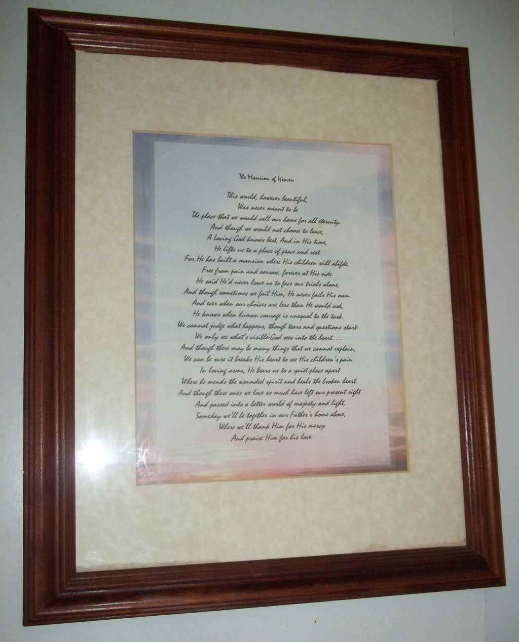 Wood Framed & Matted "The Mansion of Heaven"- 2005, 16" X 13" Wood Framed & Matted "The Mansion of Heaven"- 2005, 16" X 13"