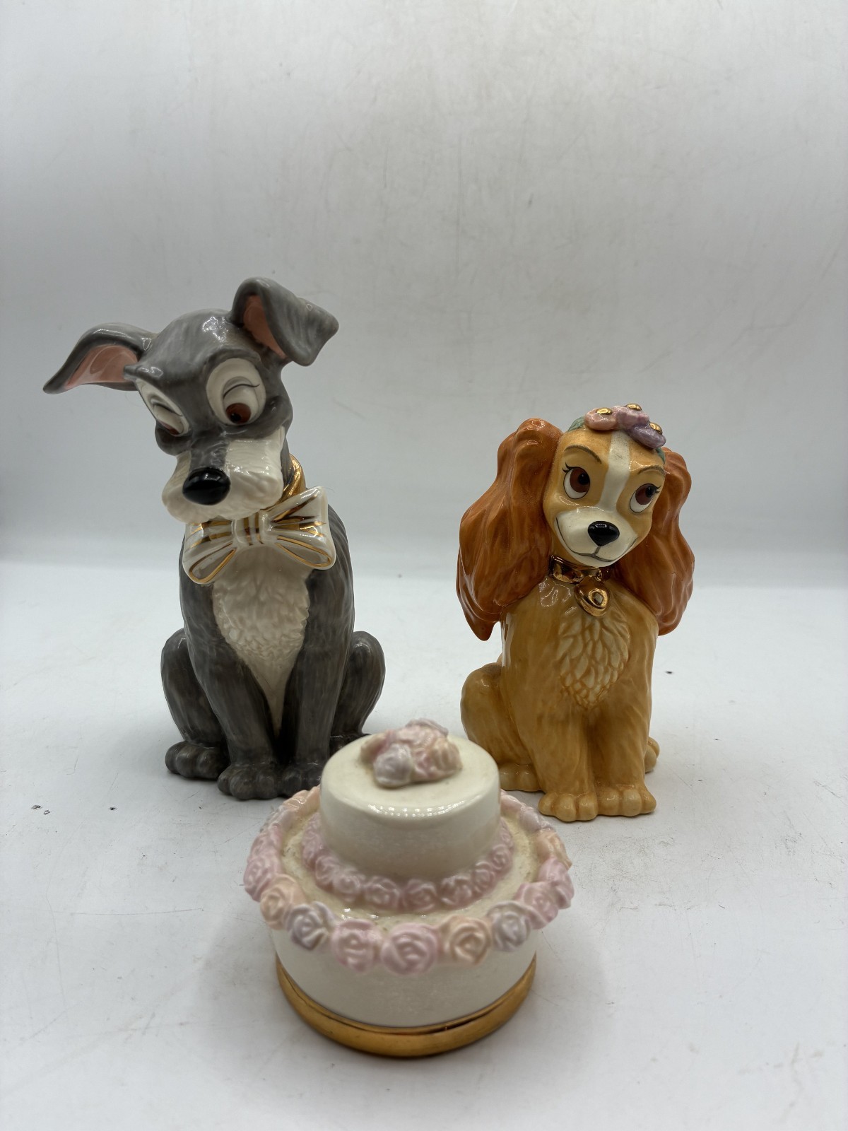 Very Rare- Lenox Lady and the Tramp “Ladies Dream Wedding" Figurines- NO BOX