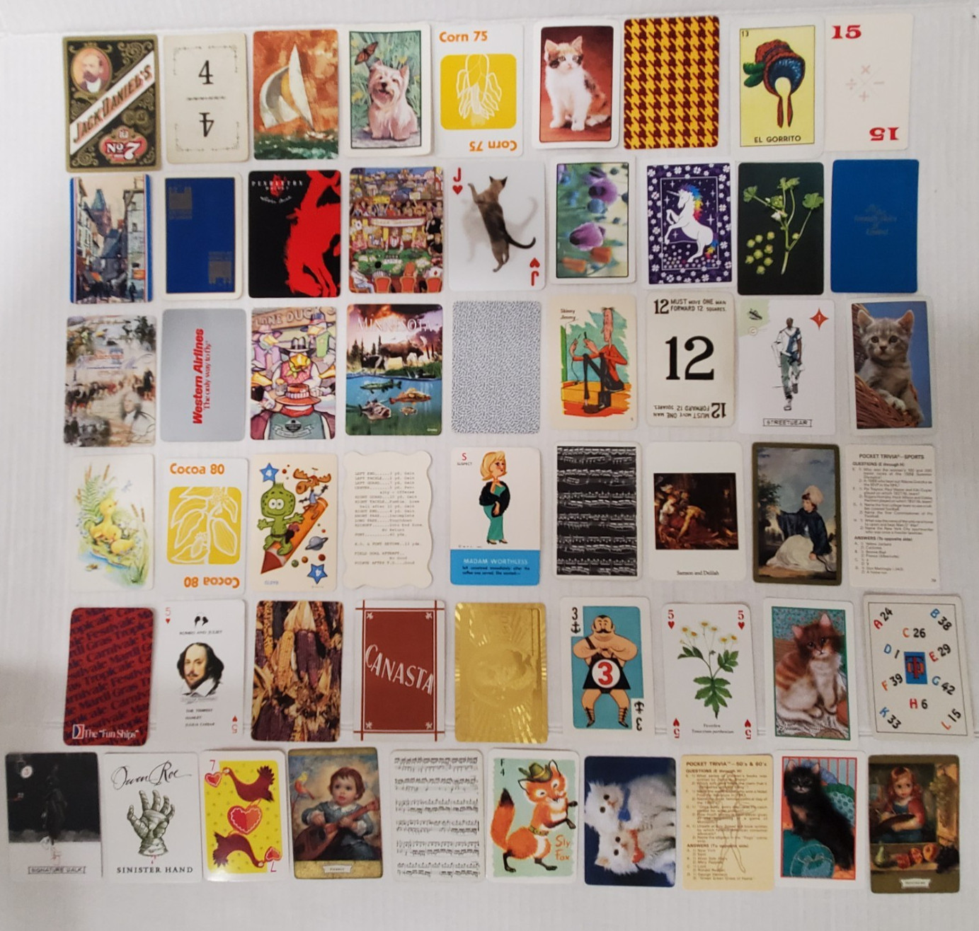 Single Swap Playing Cards, 55 Piece Vintage Card Lot, Collectible Cards Single Swap Playing Cards, 55 Piece Vintage Card Lot, Collectible Cards
