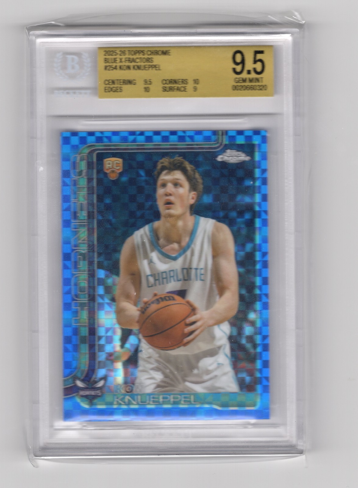 2025-26 TOPPS CHROME BLUE X FRACTOR #254 KON KNUEPPEL BGS 9.5 2025-26 TOPPS CHROME BLUE X FRACTOR #254 KON KNUEPPEL BGS 9.5
