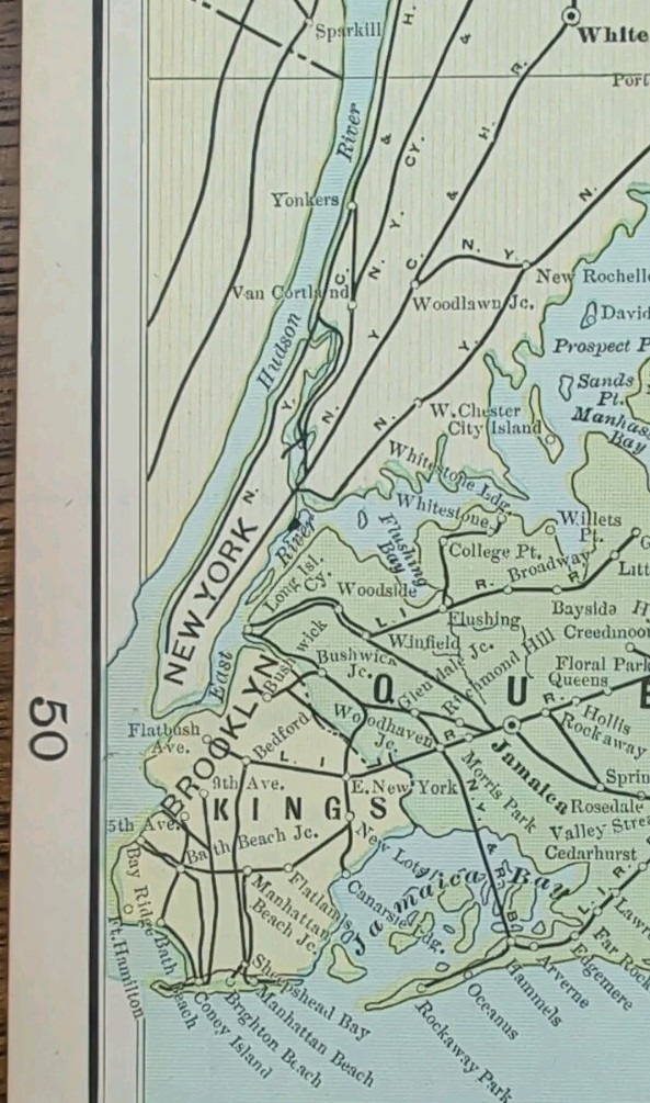 Vintage 1898 LONG ISLAND NEW YORK Map 14"x11" Old Antique Original CONEY ISLAND Vintage 1898 LONG ISLAND NEW YORK Map 14"x11" Old Antique Original CONEY ISLAND