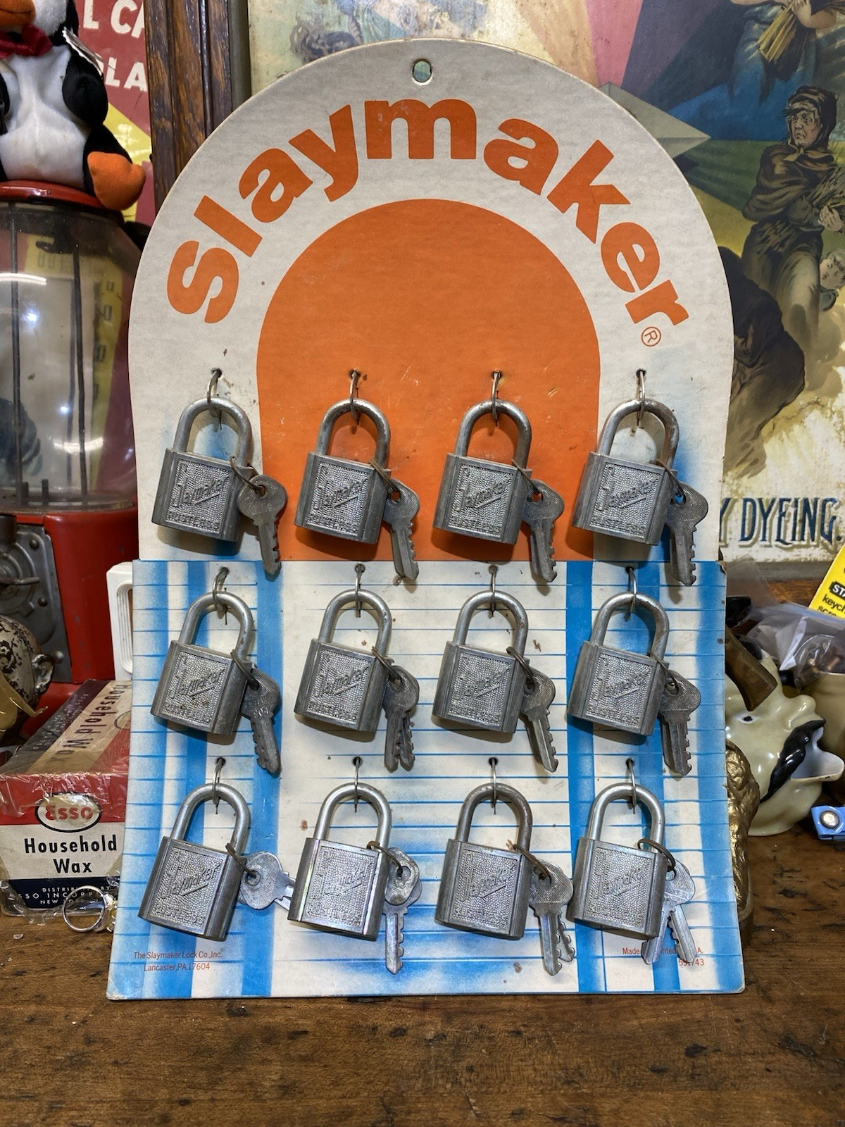 Vintage Slaymaker  Padlock  Store Display likely from the mid-20th century