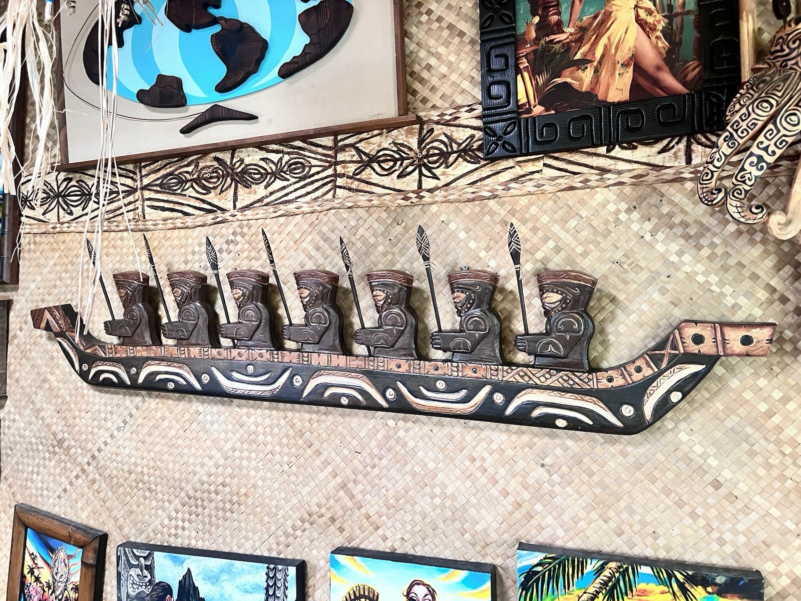 New 5’ Marquesan Style Canoe Tiki bar Decor Oceanic New 5’ Marquesan Style Canoe Tiki bar Decor Oceanic
