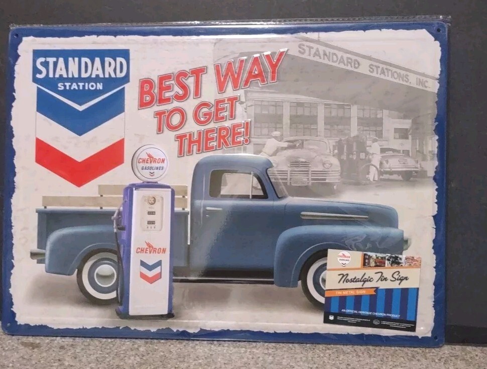 STANDARD STATION BEST WAY TO GET THERE Nostalgic Tin Sign STANDARD STATION BEST WAY TO GET THERE Nostalgic Tin Sign