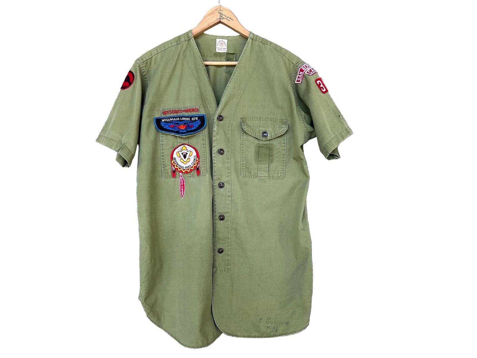 Vintage 1950s Boy Scouts of America V-Neck Baseball Uniform Shirt Wisumahi 478 Vintage 1950s Boy Scouts of America V-Neck Baseball Uniform Shirt Wisumahi 478