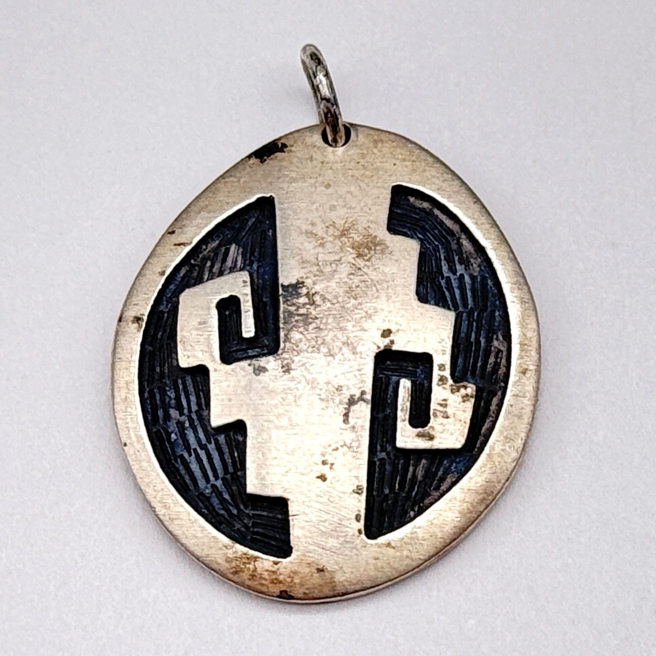 Petite Vintage Hopi Native Mitchell Sockyma Rain Cloud Silver Pendant Charm Petite Vintage Hopi Native Mitchell Sockyma Rain Cloud Silver Pendant Charm