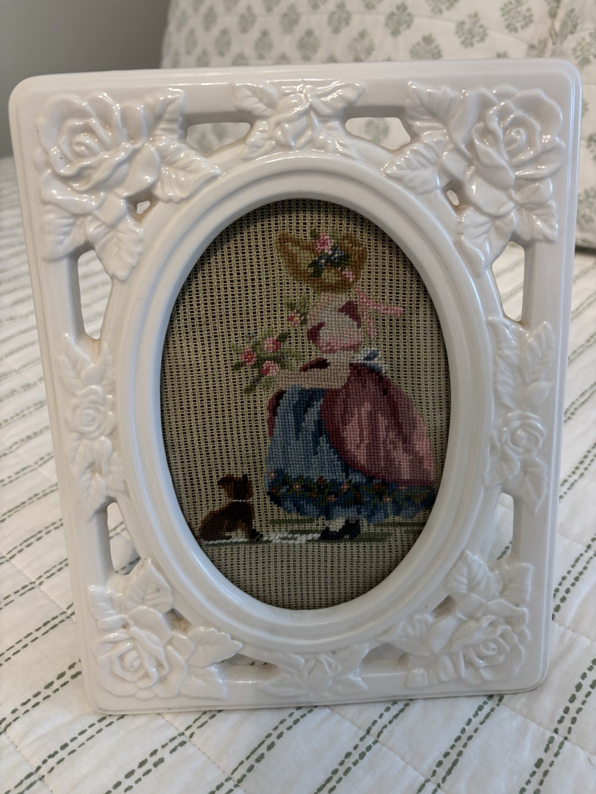 Reduced Vintage Needlepoint Framed Reduced Vintage Needlepoint Framed