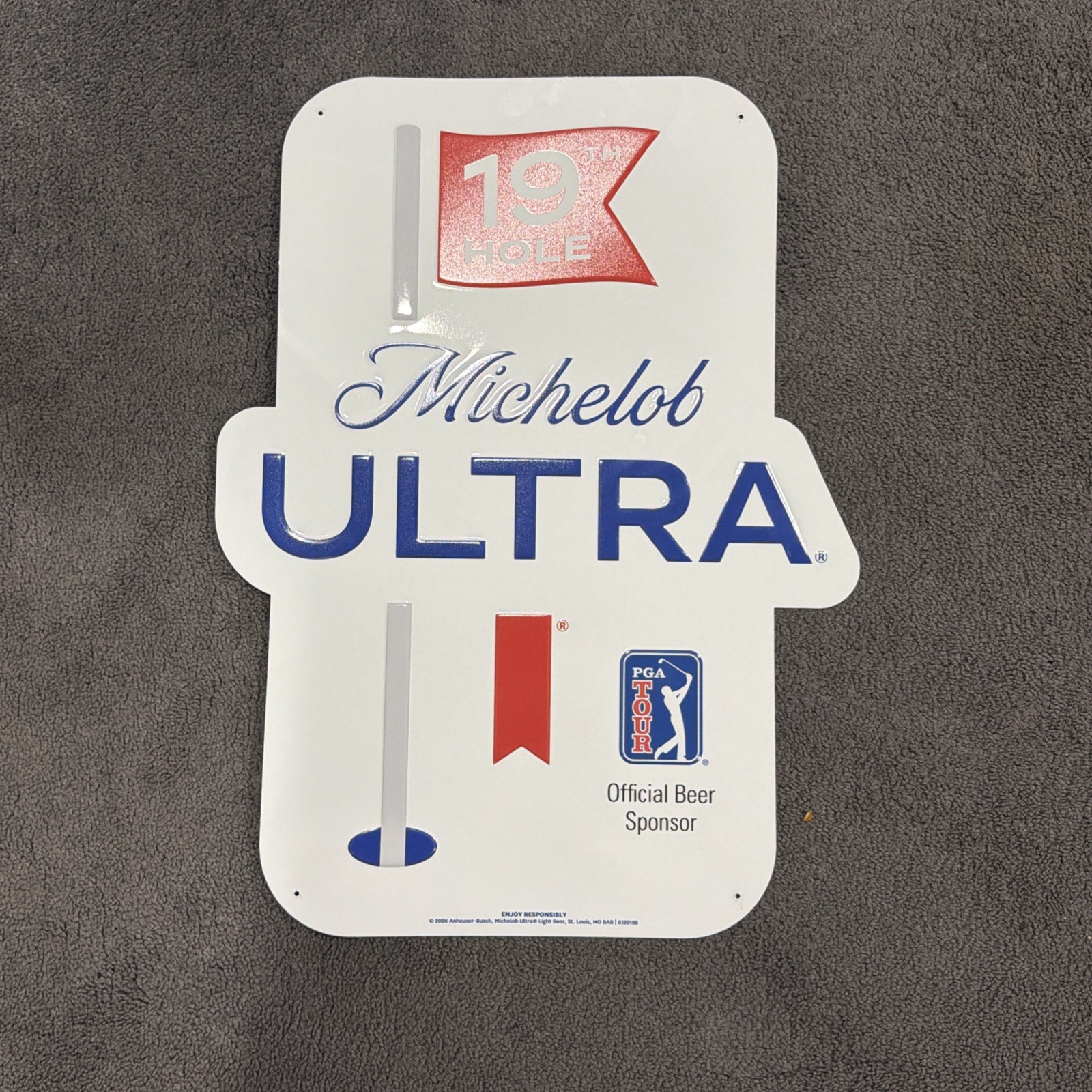 Michelob Ultra Golf Tin Sign 2026 23X17 1/4 19TH Hole Michelob Ultra Golf Tin Sign 2026 23X17 1/4 19TH Hole
