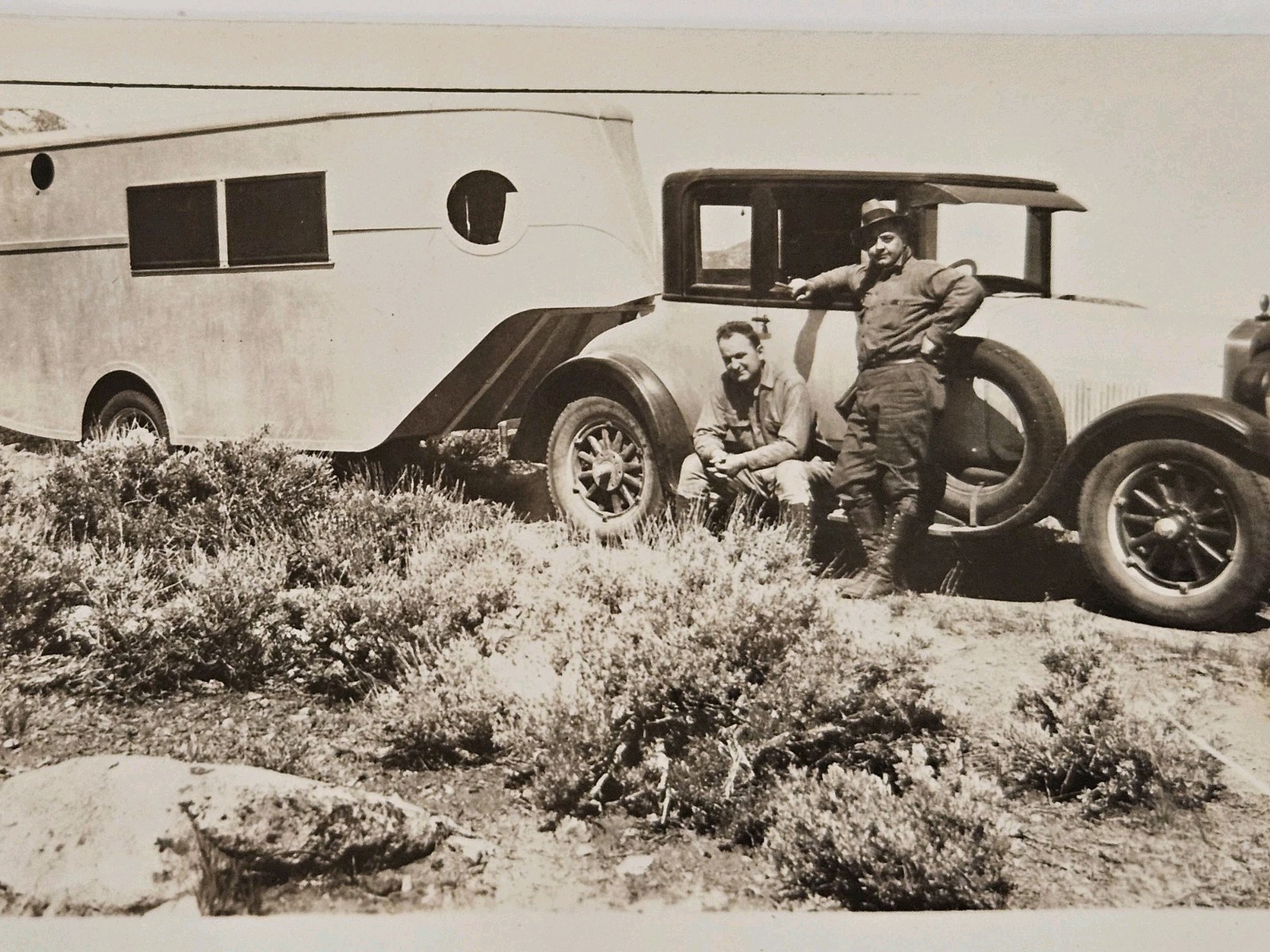 Vintage 1932 Couple Automobile Travel Trailer Camper Photo Lou Truman 2.75x4.5 Vintage 1932 Couple Automobile Travel Trailer Camper Photo Lou Truman 2.75x4.5