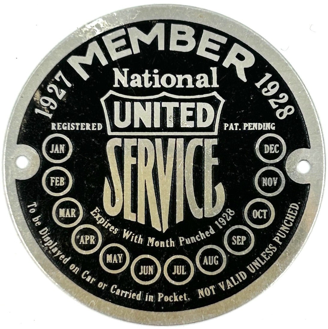 1927 MEMBER of NATIONAL UNITED SERVICE Tag - NEW OLD STOCK 1927 MEMBER of NATIONAL UNITED SERVICE Tag - NEW OLD STOCK