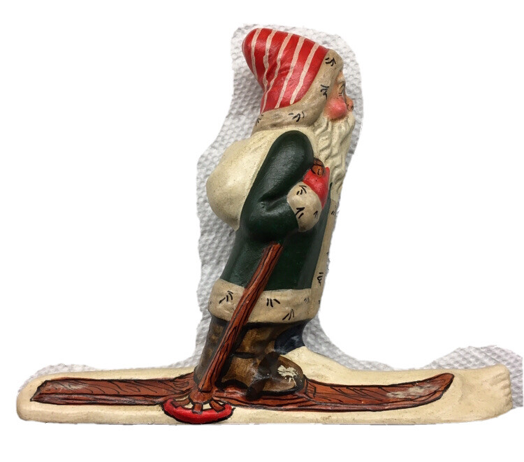 *RARE 1991 Vaillancourt 2nd ANNUAL Starlight Chalkware “SANTA ON SKIS” LTD.ED.