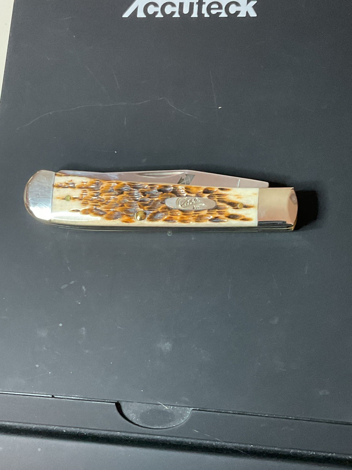 CASE AMBER BONE TRAPPER KNIFE #6254 SS Pocket Knife 2009 With Box CASE AMBER BONE TRAPPER KNIFE #6254 SS Pocket Knife 2009 With Box