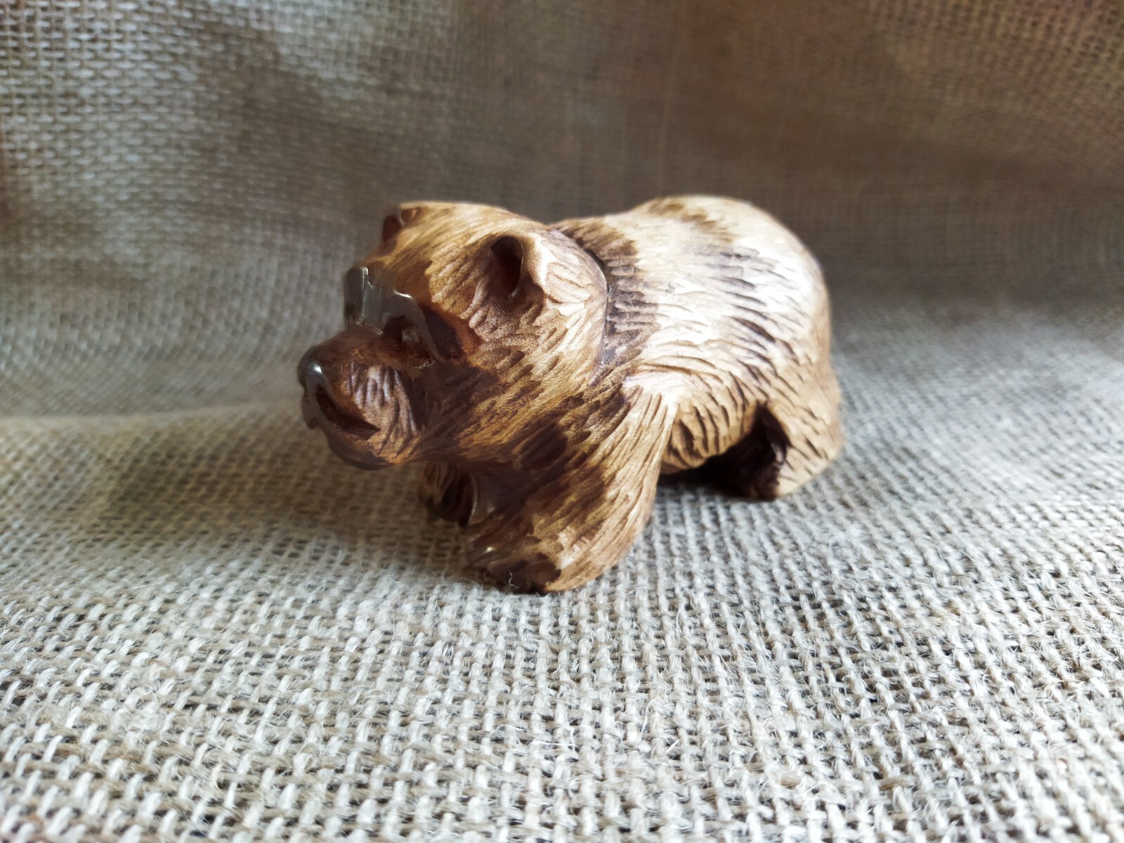 Primitive Wooden Bear statue, Rustic Forest Decor, Strength Wildlife Art Gif