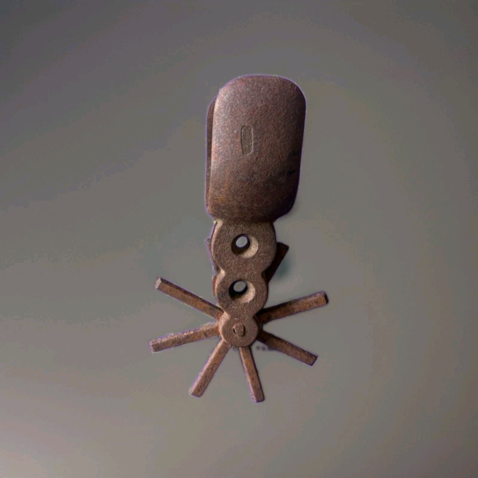 Antique Mexican Cast Iron Rowel Spurs Large Star Chihuahua Style Western Cowboy
