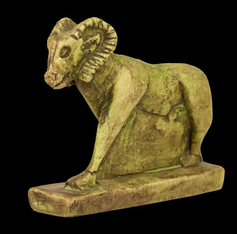 Authentic Ancient Egyptian Antiques Statue of God Khnum Ram Head Egyptian BC