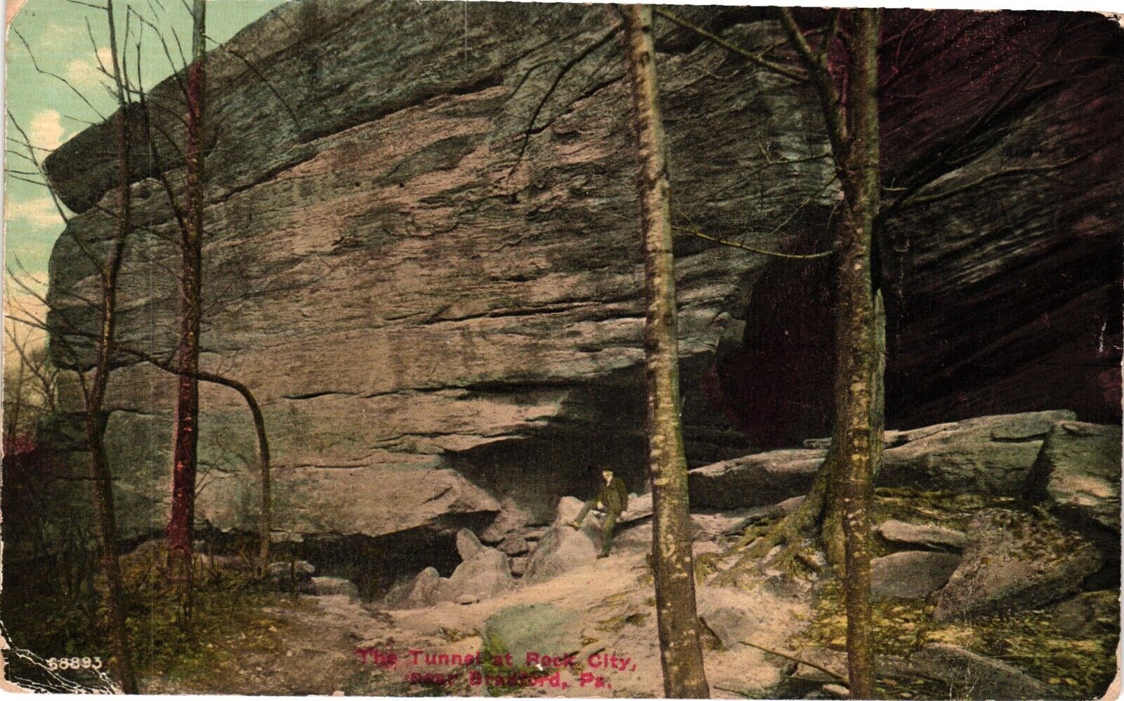 Nature Formed Natural Tunnel Through The Rock PA Postcard Unposted c1920
