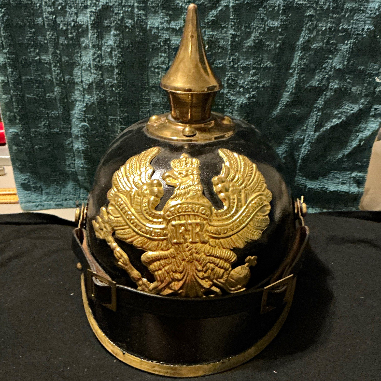 WWI Original German Pickelhaube Spiked Helmet with Prussian Eagle Plate