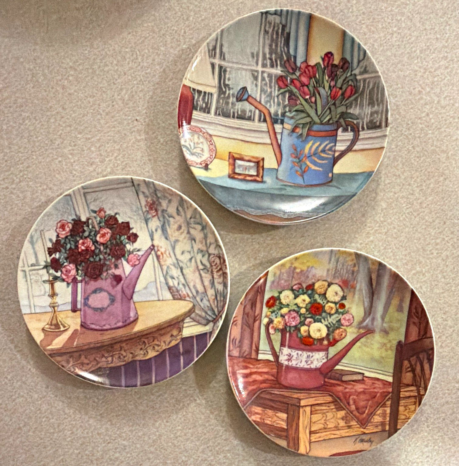 Artmark Four Seasons of Light Porcelain Floral Collector Plates Set China Artmark Four Seasons of Light Porcelain Floral Collector Plates Set China