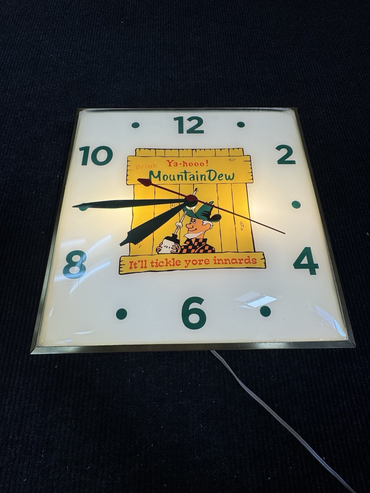Vintage Mtn Dew Tickle Your Innards Clock Vintage Mtn Dew Tickle Your Innards Clock