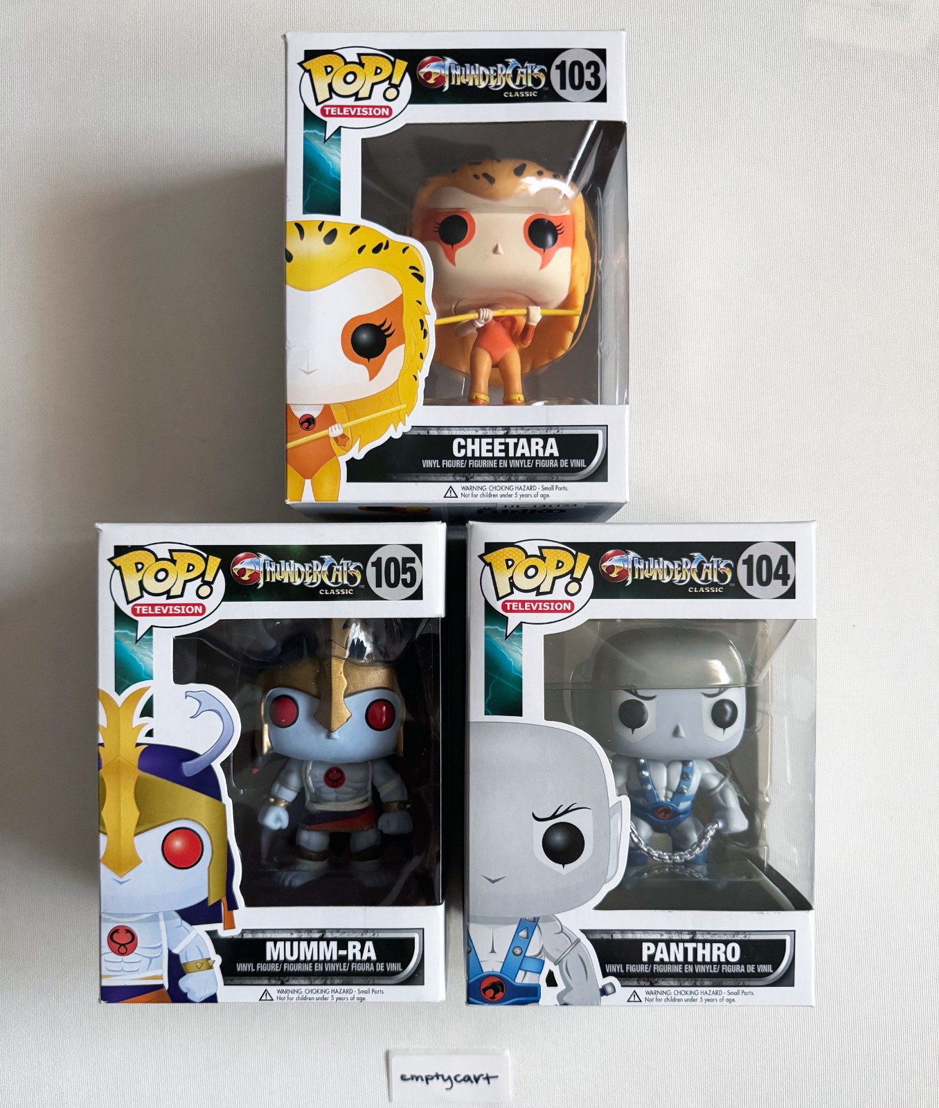 Funko Pop Television Thundercats Cheetara #103 Mumm-Ra #105 Panthro #104 Lot