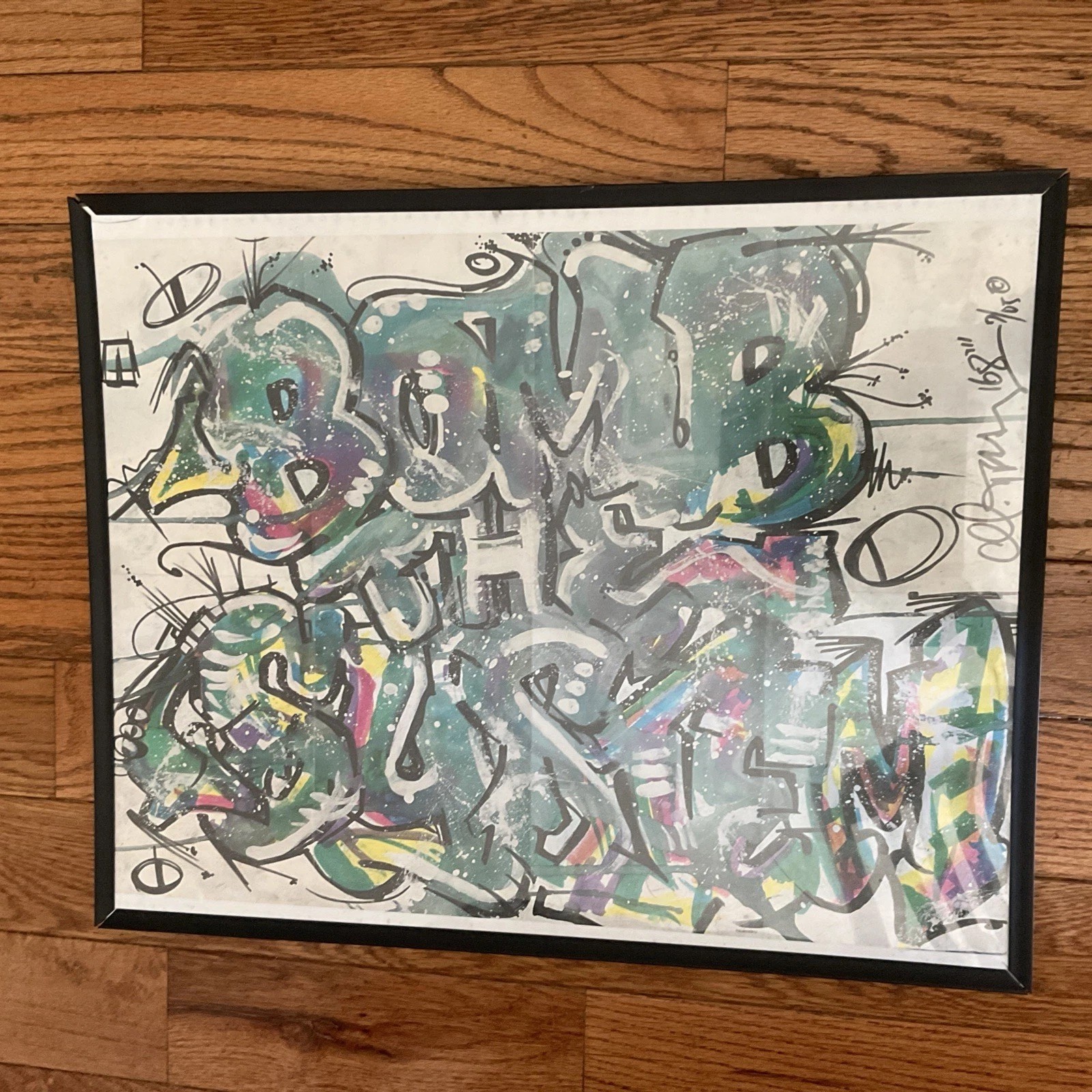 Framed Bomb the System Mark Webber Poster GRAFFITI Artists Joey SEMZ Fast Ship