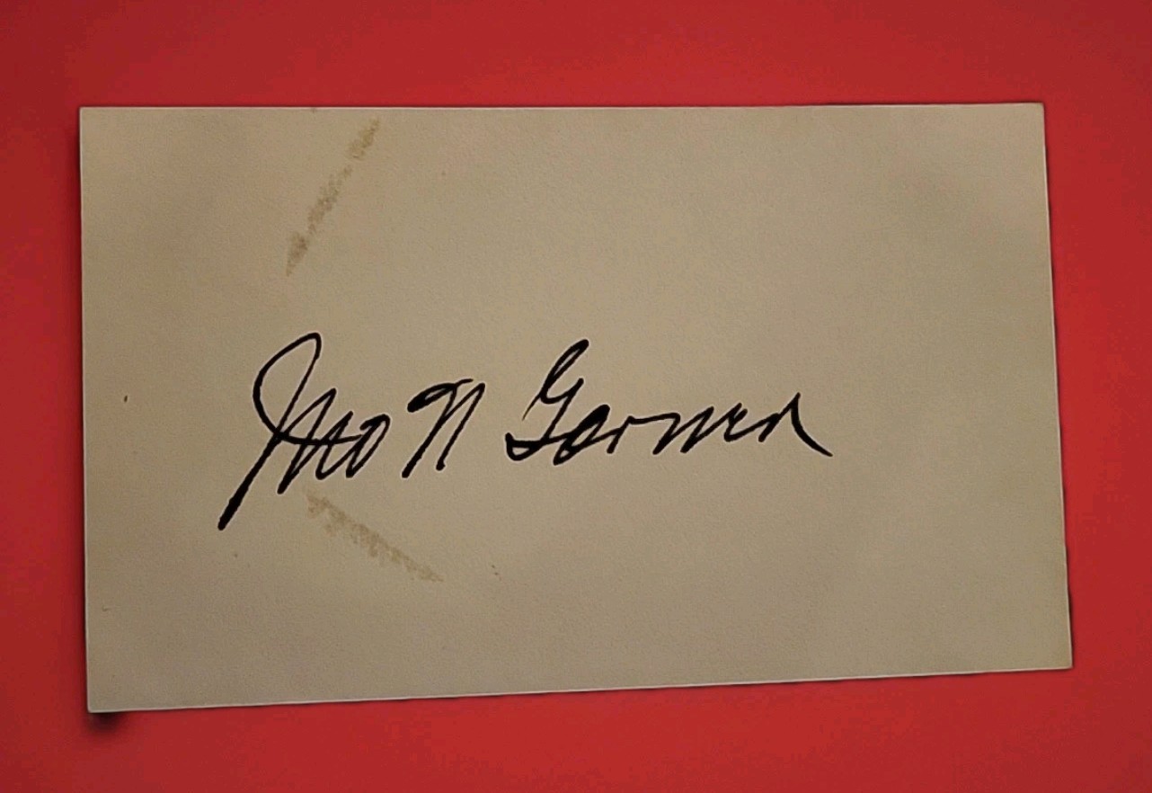 Signed 1930s John "Cactus Jack" Garner FDR Roosevelt's 1941 WWII Vice President Signed 1930s John "Cactus Jack" Garner FDR Roosevelt's 1941 WWII Vice President