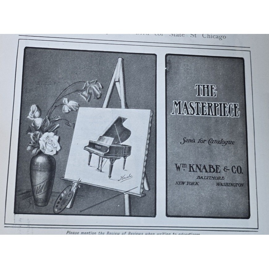 Vintage 1903 Wm Knabe Co Piano Print Ad The Masterpiece Baltimore Antique Music Vintage 1903 Wm Knabe Co Piano Print Ad The Masterpiece Baltimore Antique Music