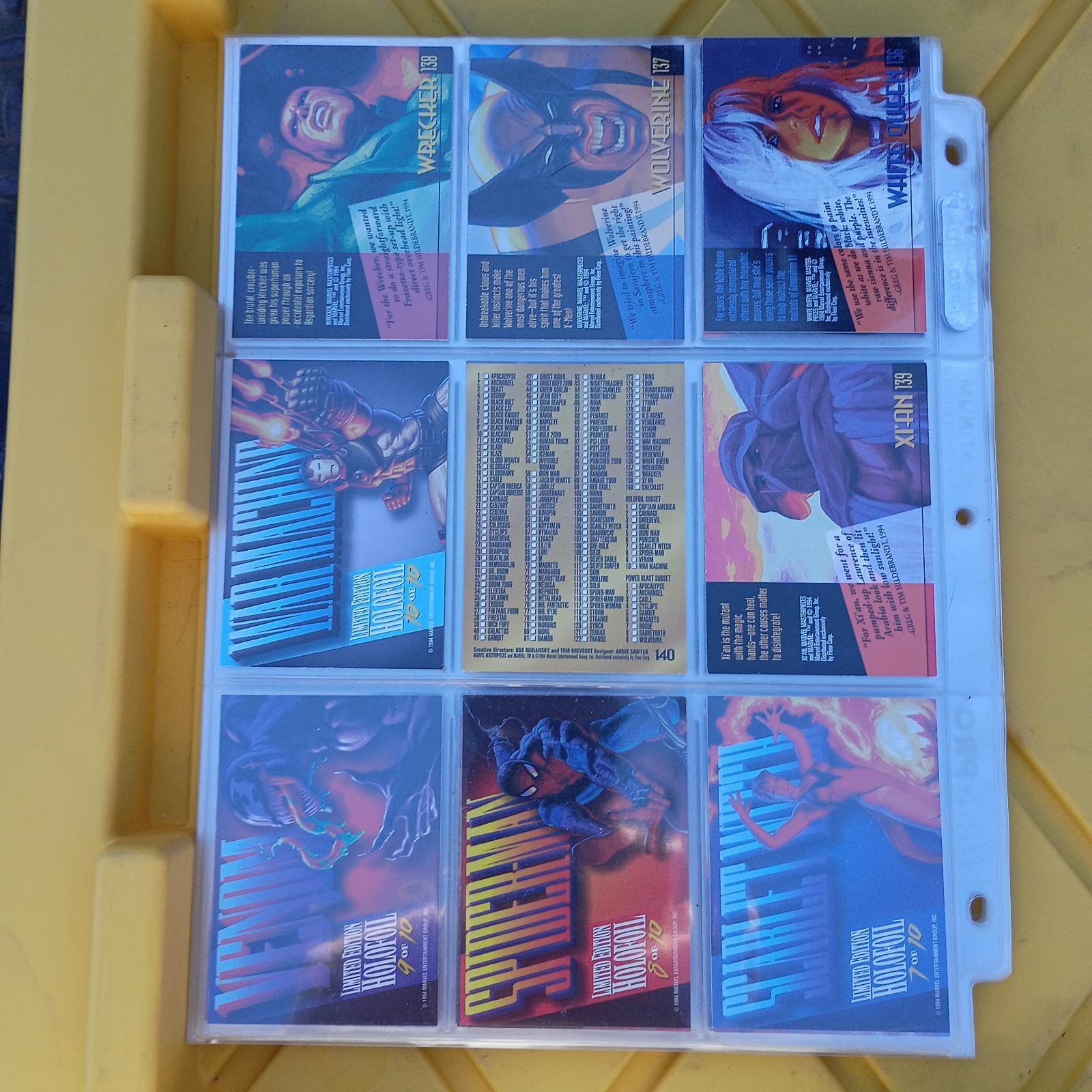 Vintage 1994 Marvel Masterpieces Silver Holofoil Power Blast Complete Set Vintage 1994 Marvel Masterpieces Silver Holofoil Power Blast Complete Set