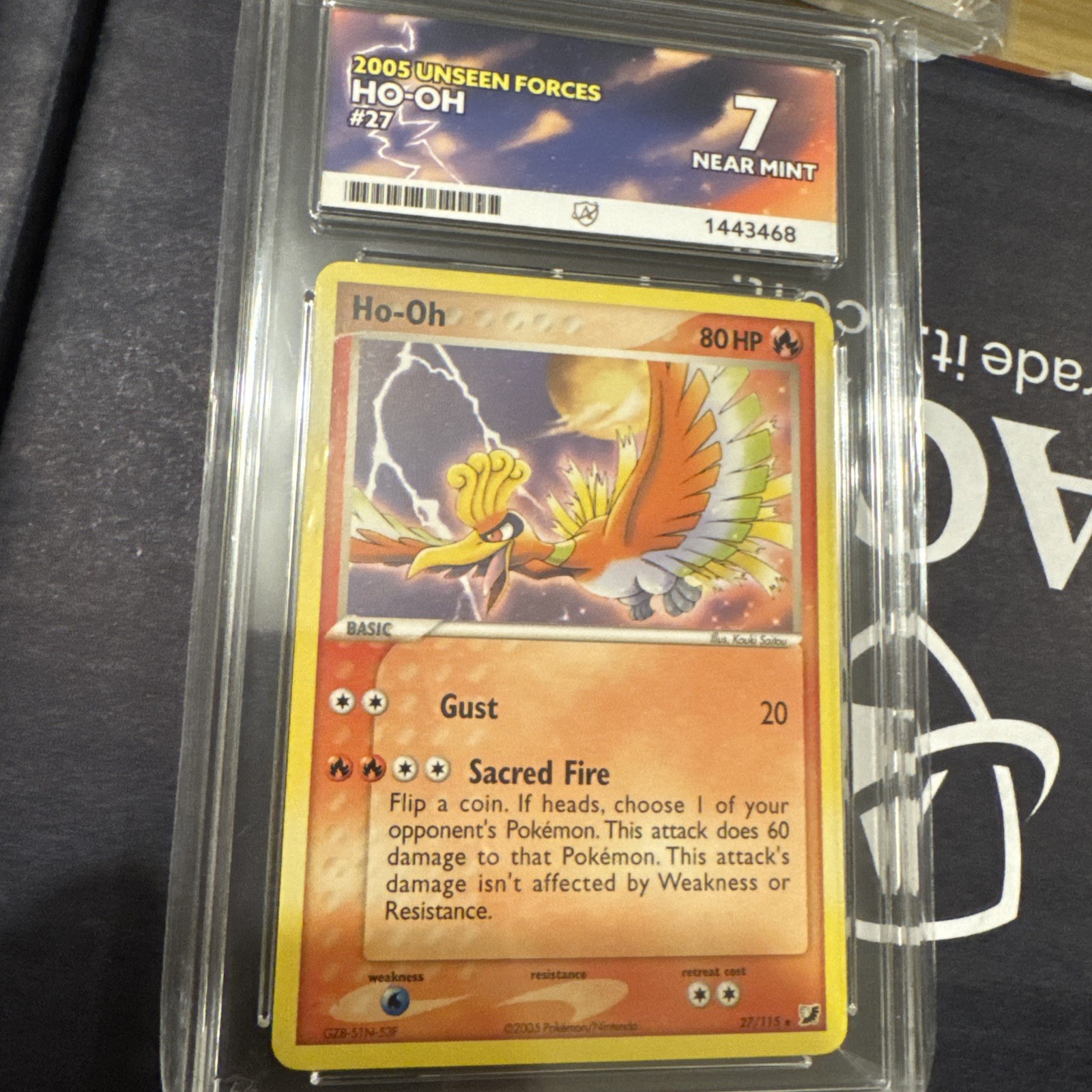 -Pokemon 2005 Ex Unseen Forces #27 Ho-oh  Ace 7 Pop 2