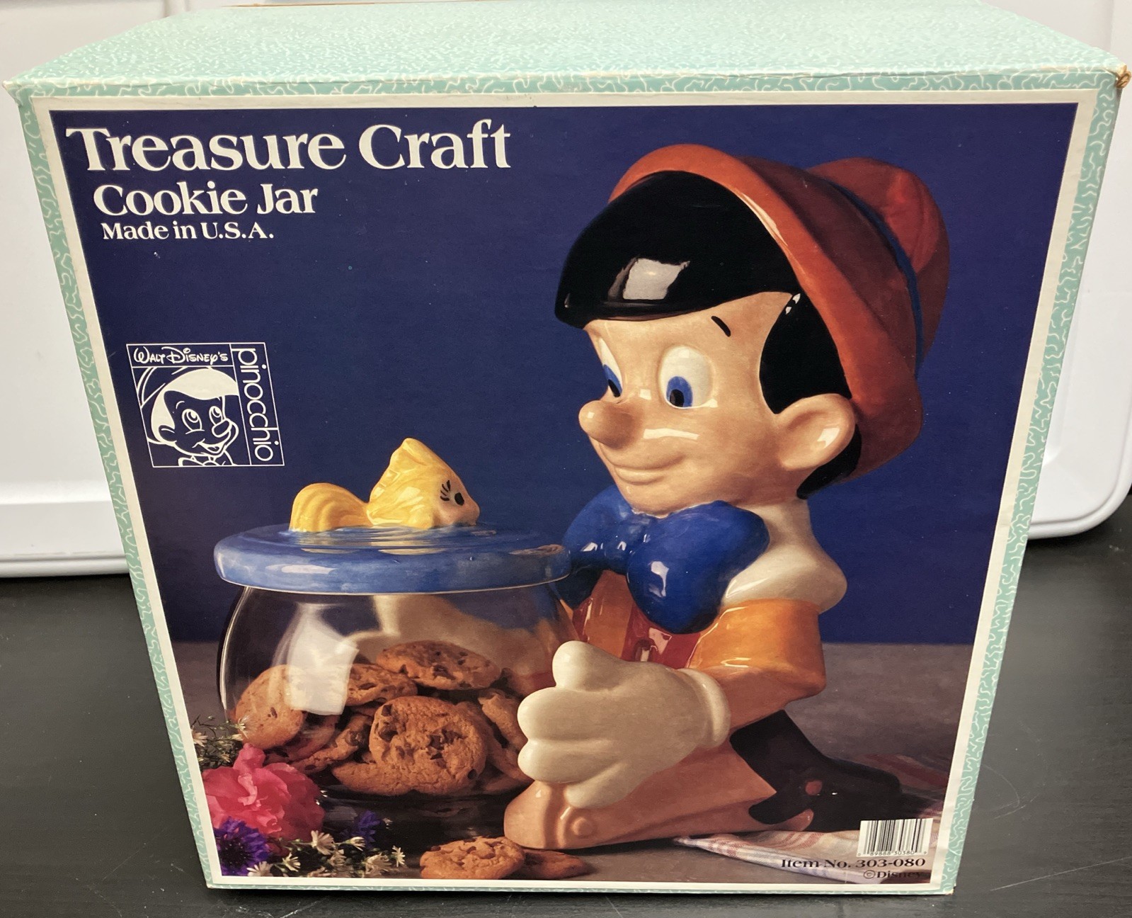 New Vtg DISNEY Treasure Craft "PINOCCHIO COOKIE JAR" (Cleo On Fishbowl) New Vtg DISNEY Treasure Craft "PINOCCHIO COOKIE JAR" (Cleo On Fishbowl)