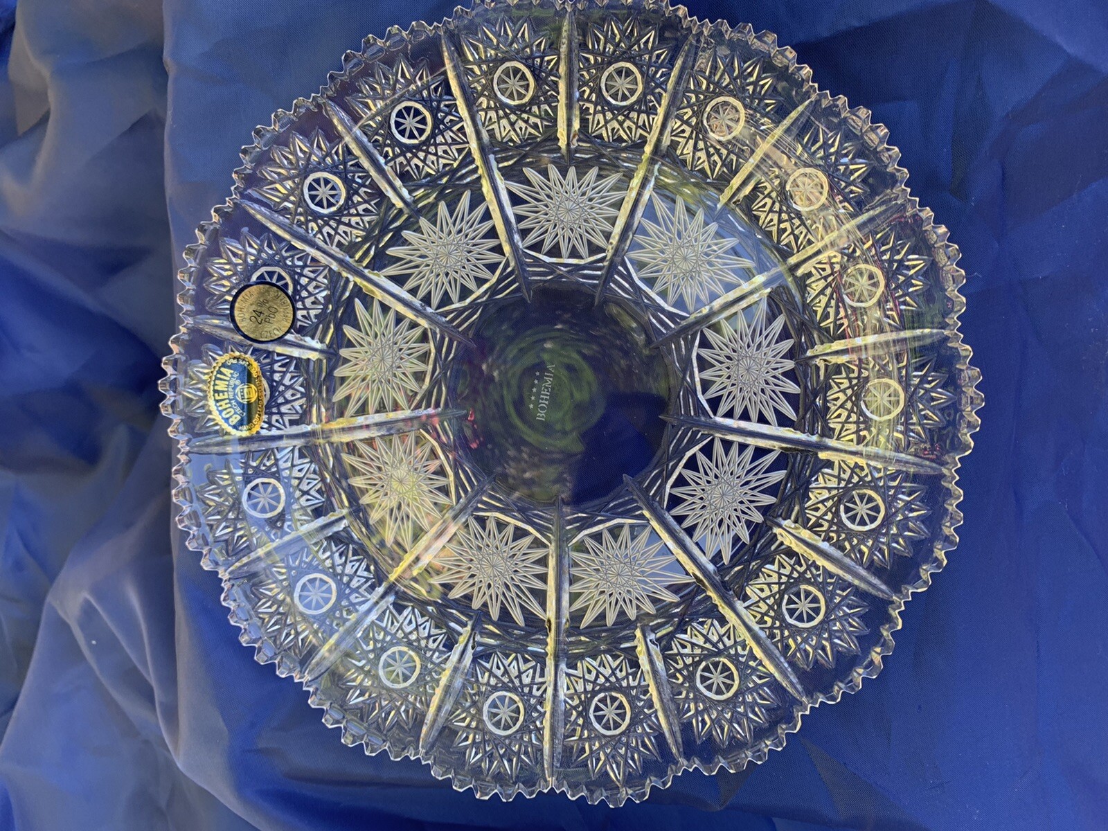 VINTAGE BOHEMIA HAND CUT QUEEN LACE 24% LEAD CRYSTAL ROUND PLATE 8” NIB VINTAGE BOHEMIA HAND CUT QUEEN LACE 24% LEAD CRYSTAL ROUND PLATE 8” NIB