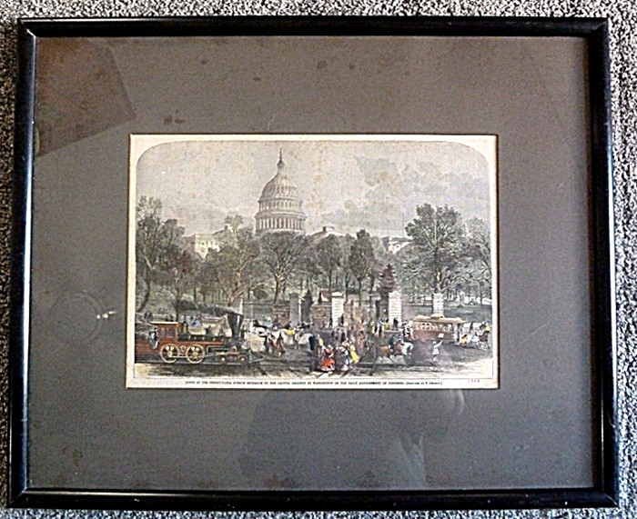1866 Color Engraving Daily Adjournment of Congress by Frederick Dielman