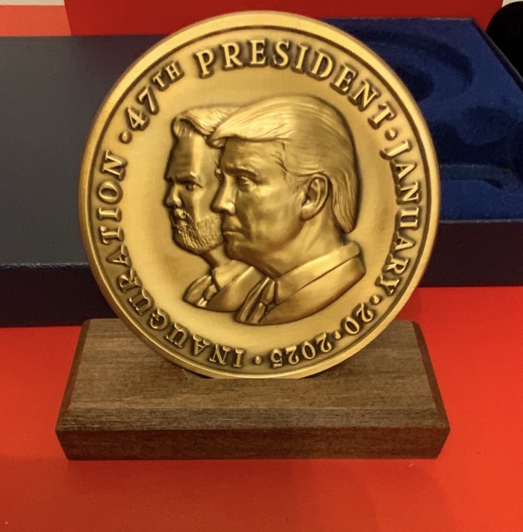 Authentic President Donald J Trump 2025 2nd Term Bronze Inaugural Medal RARE
