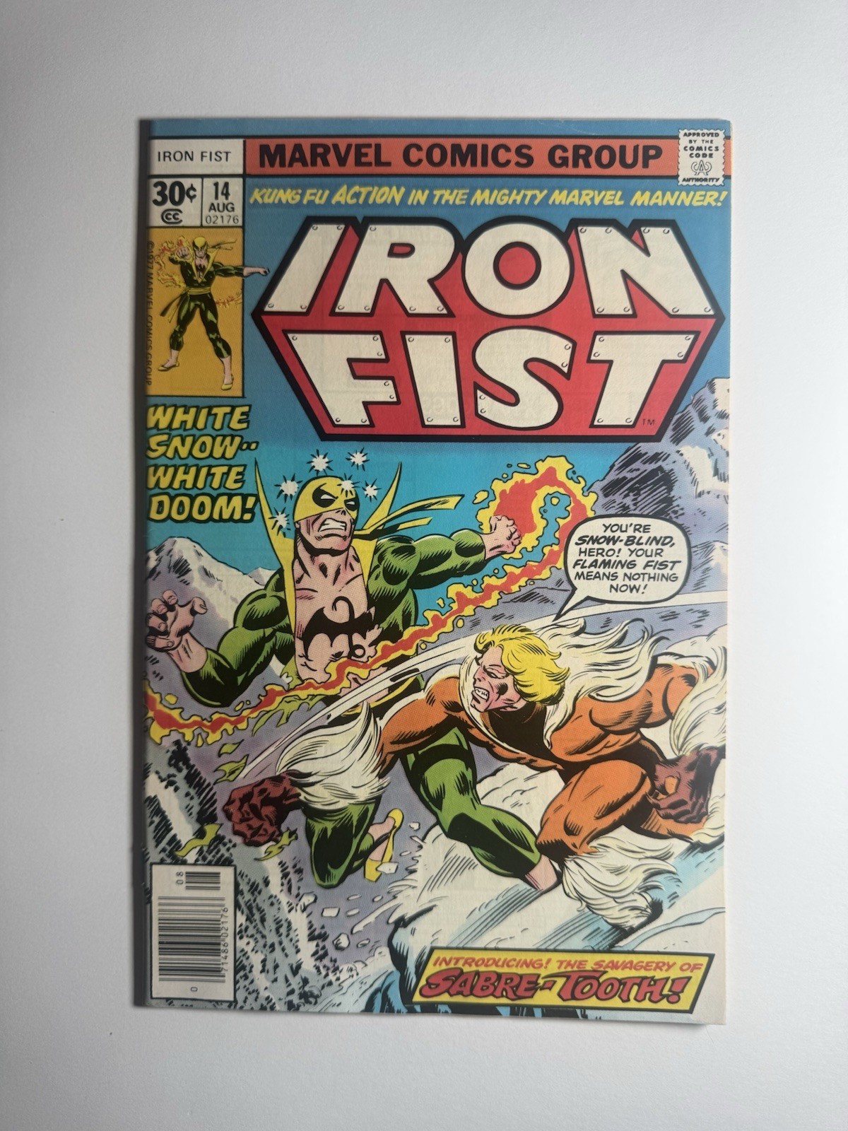 Iron Fist #14 – Newsstand – 1st Sabretooth – NM High Grade