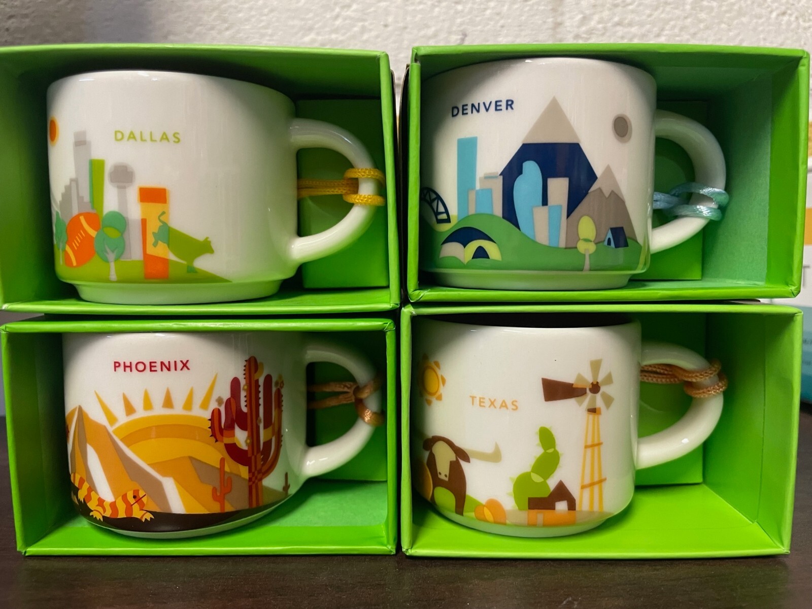 4 total Starbucks YAH Demi Cup 1ea DALLAS, Phoenix, Texas, & Denver You Are Here