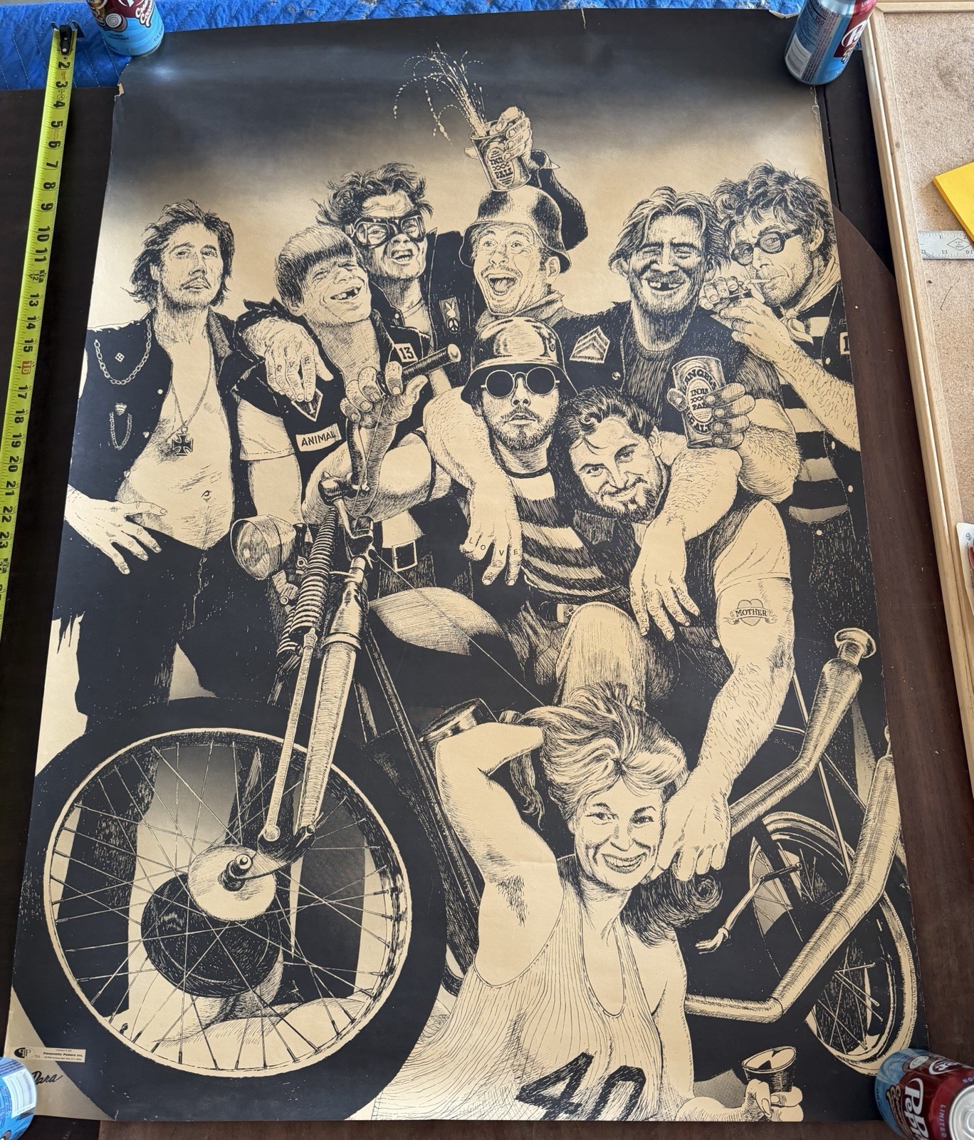 Vintage 1967 Bob Dara Hells Angels Motorcycle Biker Poster 29x42 Vintage 1967 Bob Dara Hells Angels Motorcycle Biker Poster 29x42