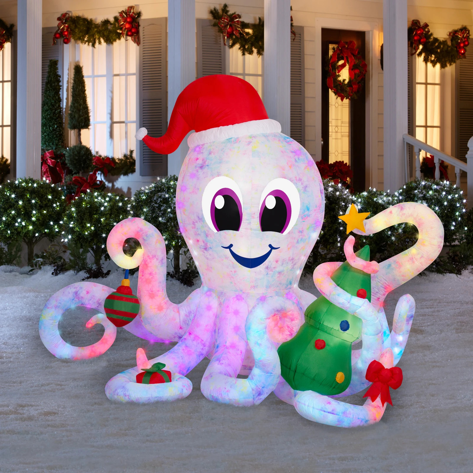 6ft Rainbow Light Up Octopus Christmas Airblown Inflatable Gemmy Holiday NEW 6ft Rainbow Light Up Octopus Christmas Airblown Inflatable Gemmy Holiday NEW